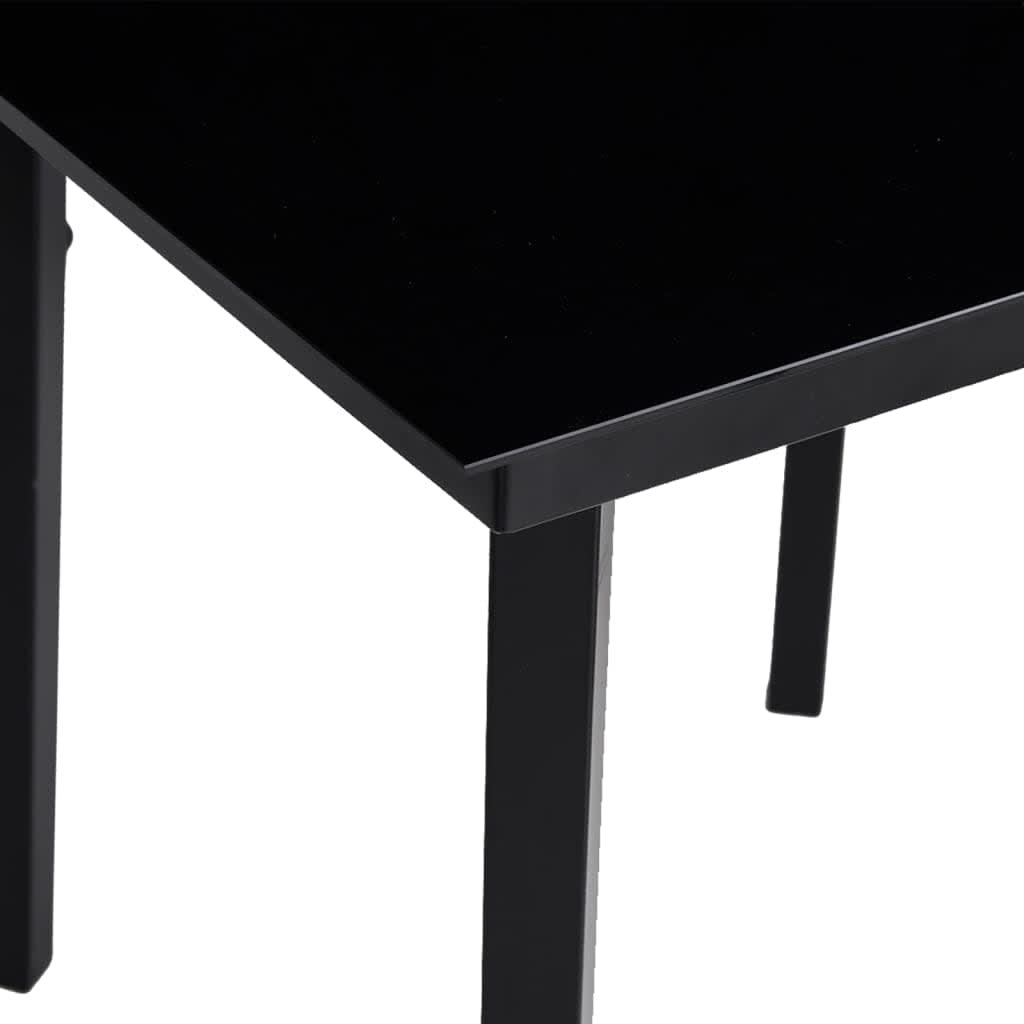 vidaXL Garden Dining Set | Black | Powder-coated steel, glass, plastic | Large