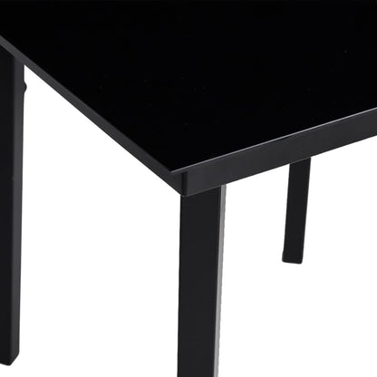 vidaXL Garden Dining Set | Black | Powder-coated steel, glass, plastic | Large