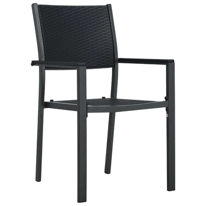 vidaXL Garden Dining Set | Black | Powder-coated Steel | Large | Light Weight