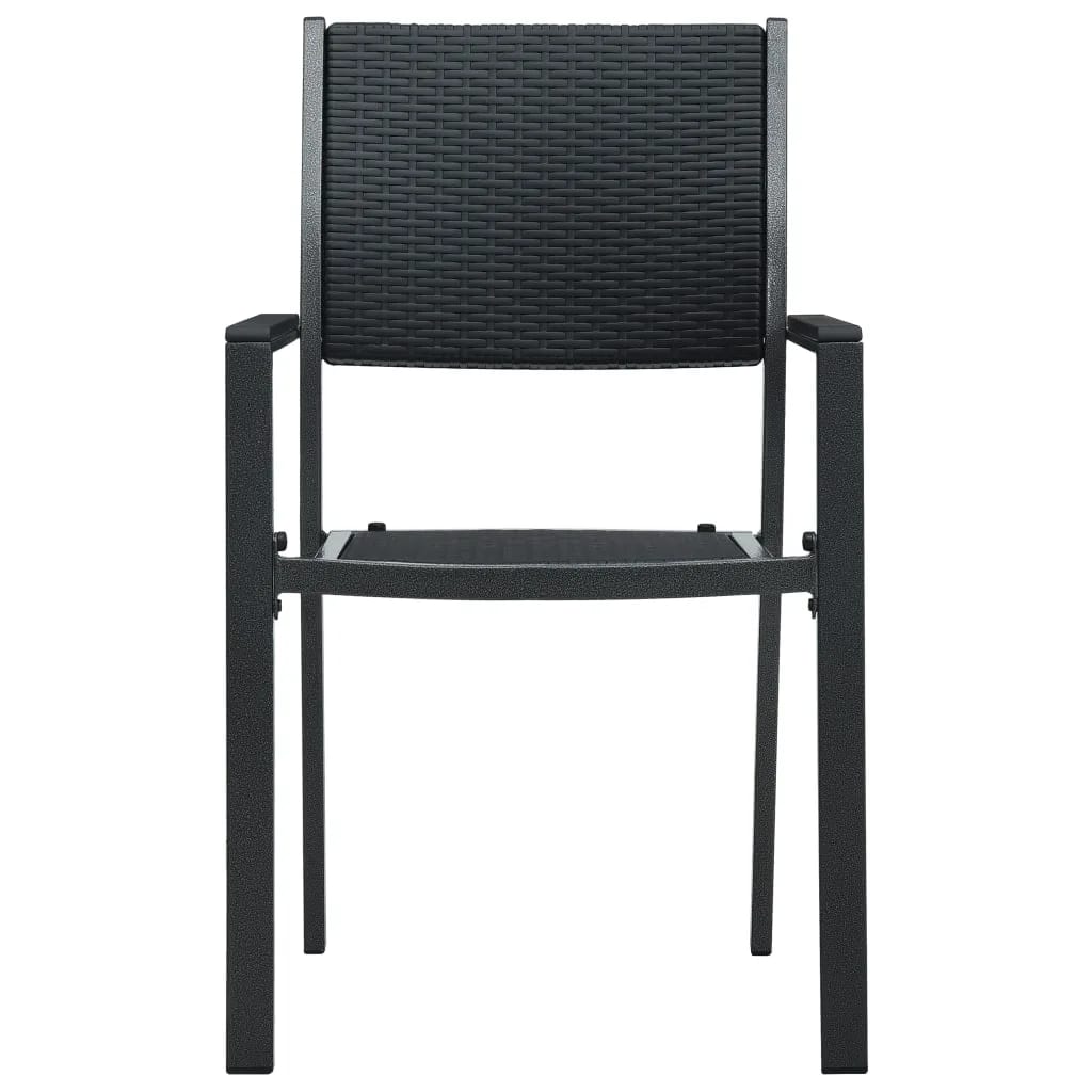 vidaXL Garden Dining Set | Black | Powder-coated Steel | Large | Light Weight