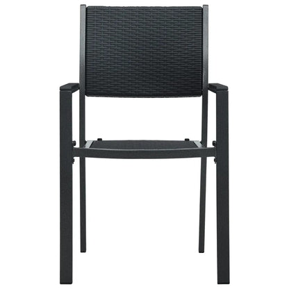 vidaXL Garden Dining Set | Black | Powder-coated Steel | Large | Light Weight