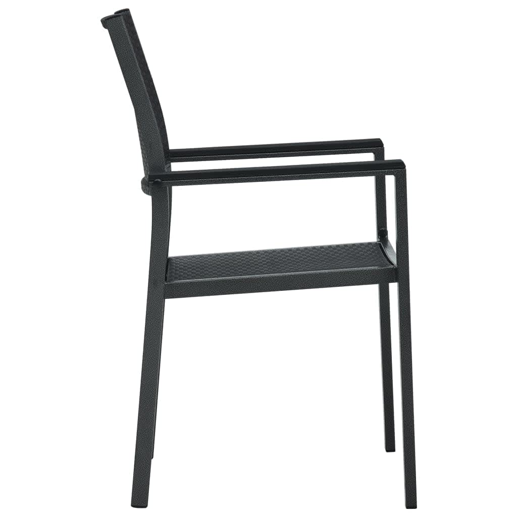 vidaXL Garden Dining Set | Black | Powder-coated Steel | Large | Light Weight