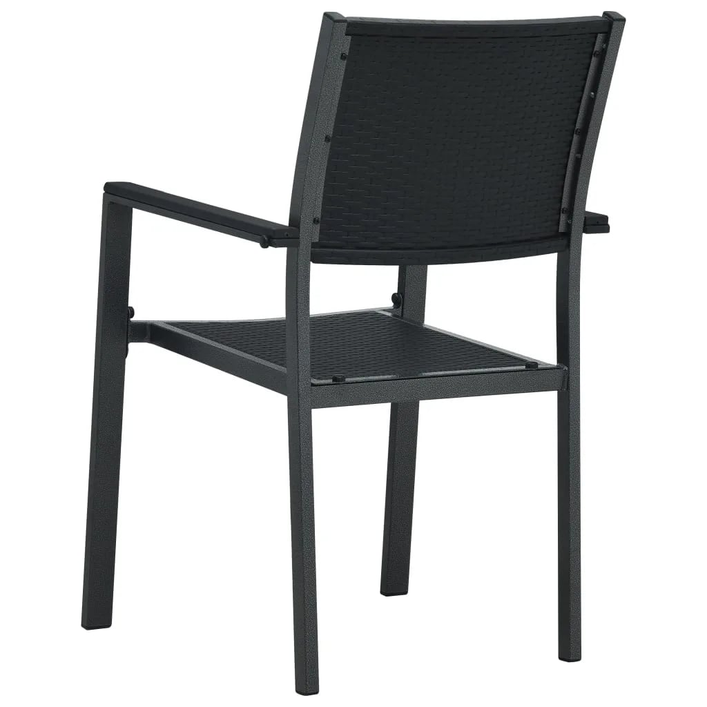 vidaXL Garden Dining Set | Black | Powder-coated Steel | Large | Light Weight