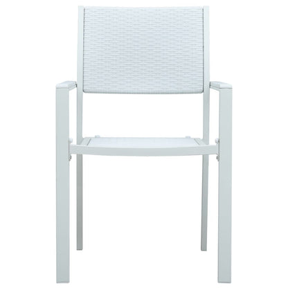 vidaXL Garden Dining Set | White and Black | Powder-Coated Steel, Plastic