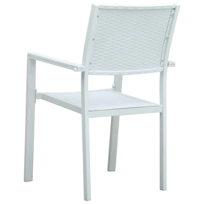 vidaXL Garden Dining Set | White and Black | Powder-Coated Steel, Plastic