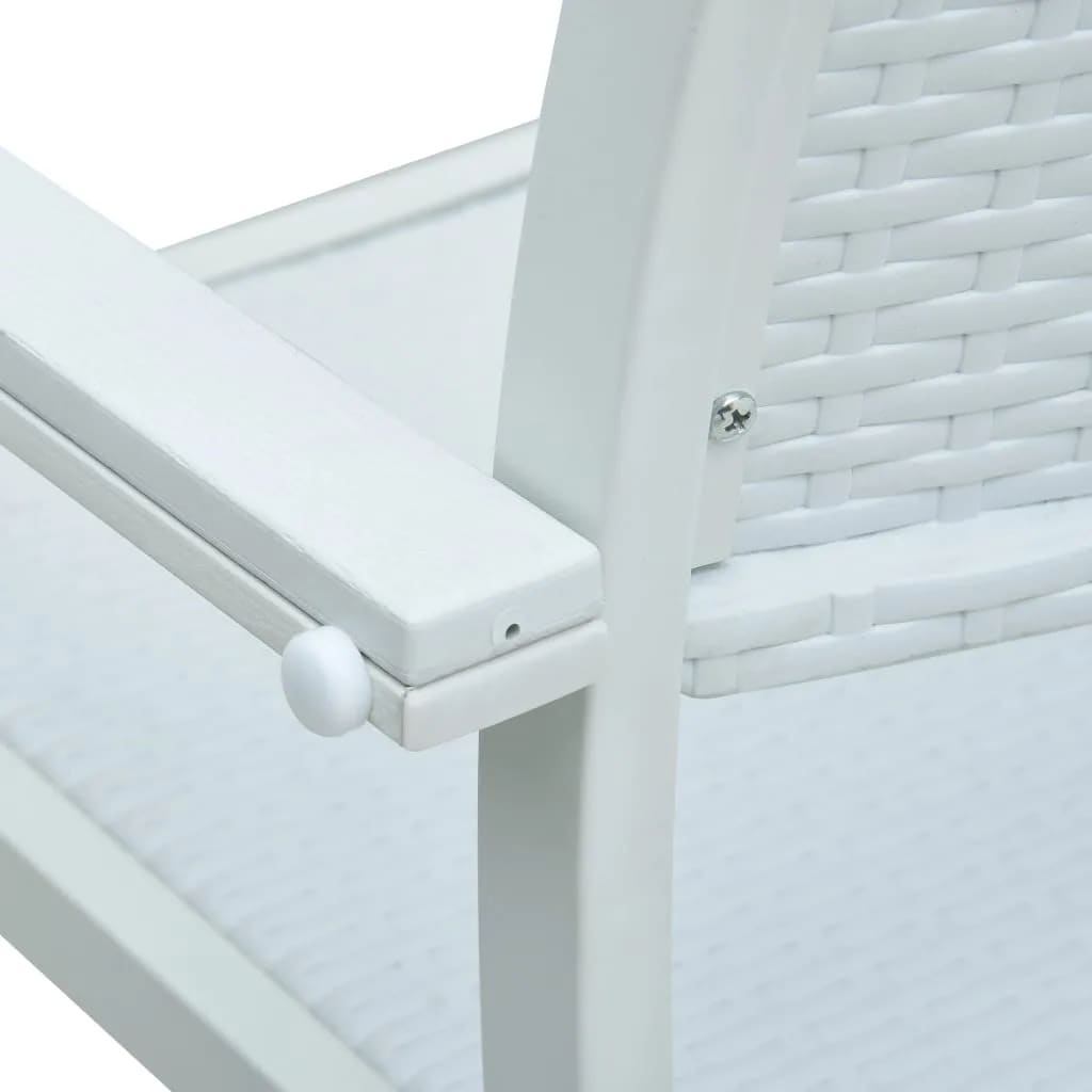 vidaXL Garden Dining Set | White and Black | Powder-Coated Steel, Plastic