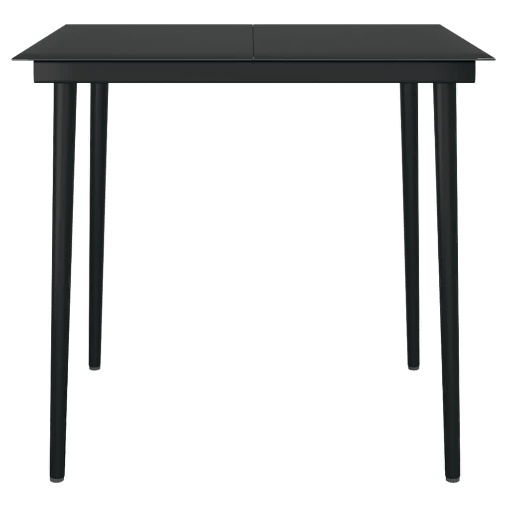 vidaXL Garden Dining Set | White and Black | Powder-Coated Steel, Plastic