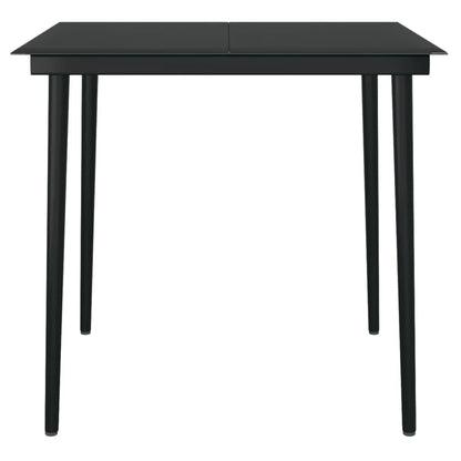vidaXL Garden Dining Set | White and Black | Powder-Coated Steel, Plastic