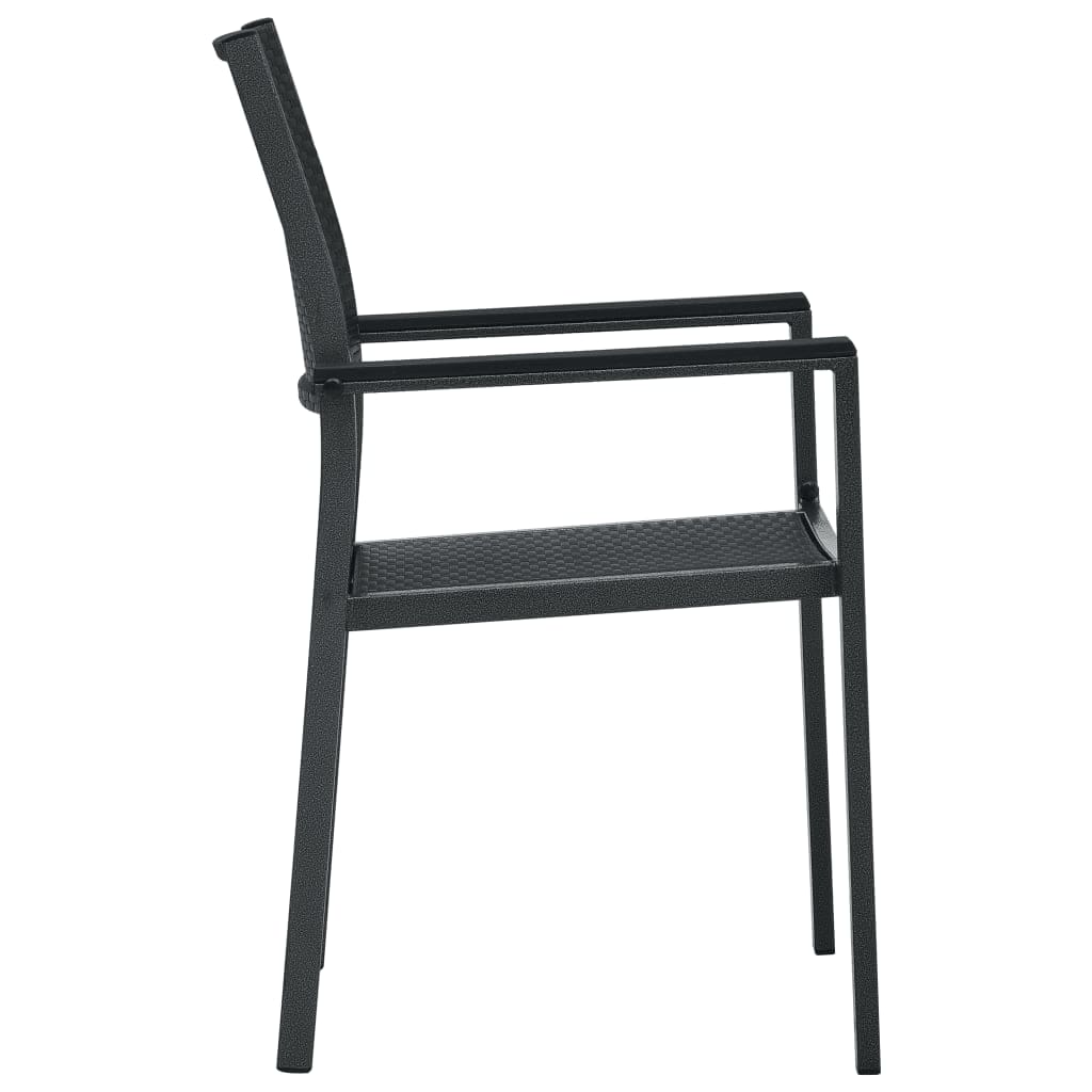 vidaXL Garden Dining Set | Black | Powder-Coated Steel | 5 Piece | Light Weight
