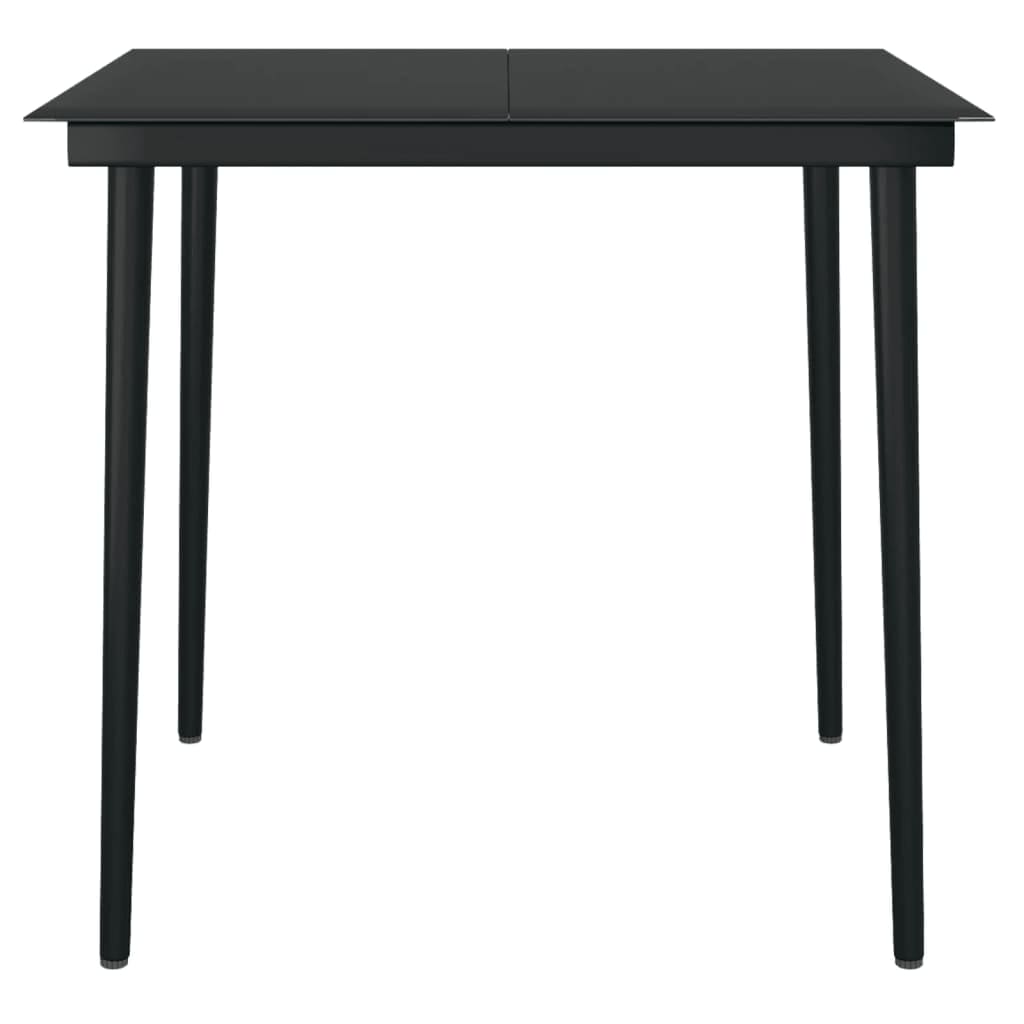 vidaXL Garden Dining Set | Black | Powder-Coated Steel | 5 Piece | Light Weight
