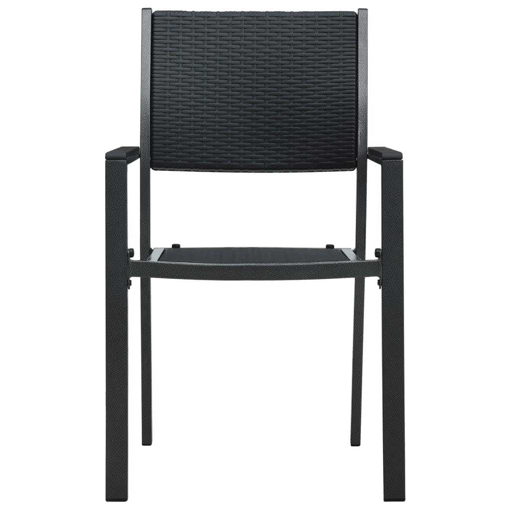 vidaXL Garden Dining Set | Black | Powder-coated steel, glass, plastic