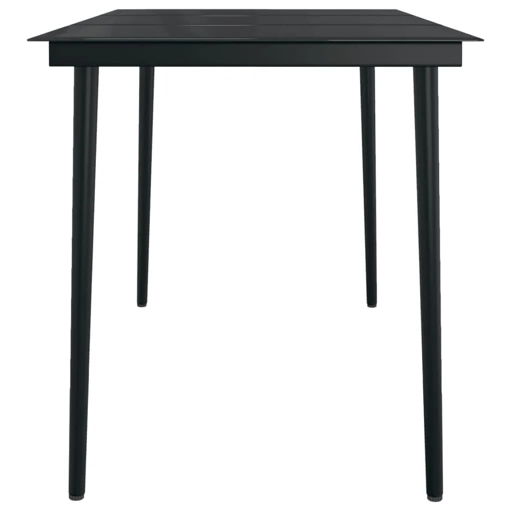 vidaXL Garden Dining Set | Black | Powder-coated steel, glass, plastic