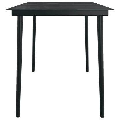 vidaXL Garden Dining Set | Black | Powder-coated steel, glass, plastic