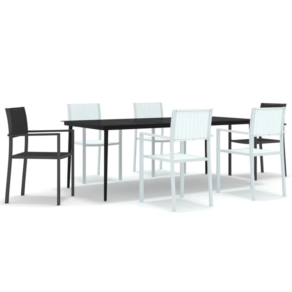 vidaXL Garden Dining Set | Black and White