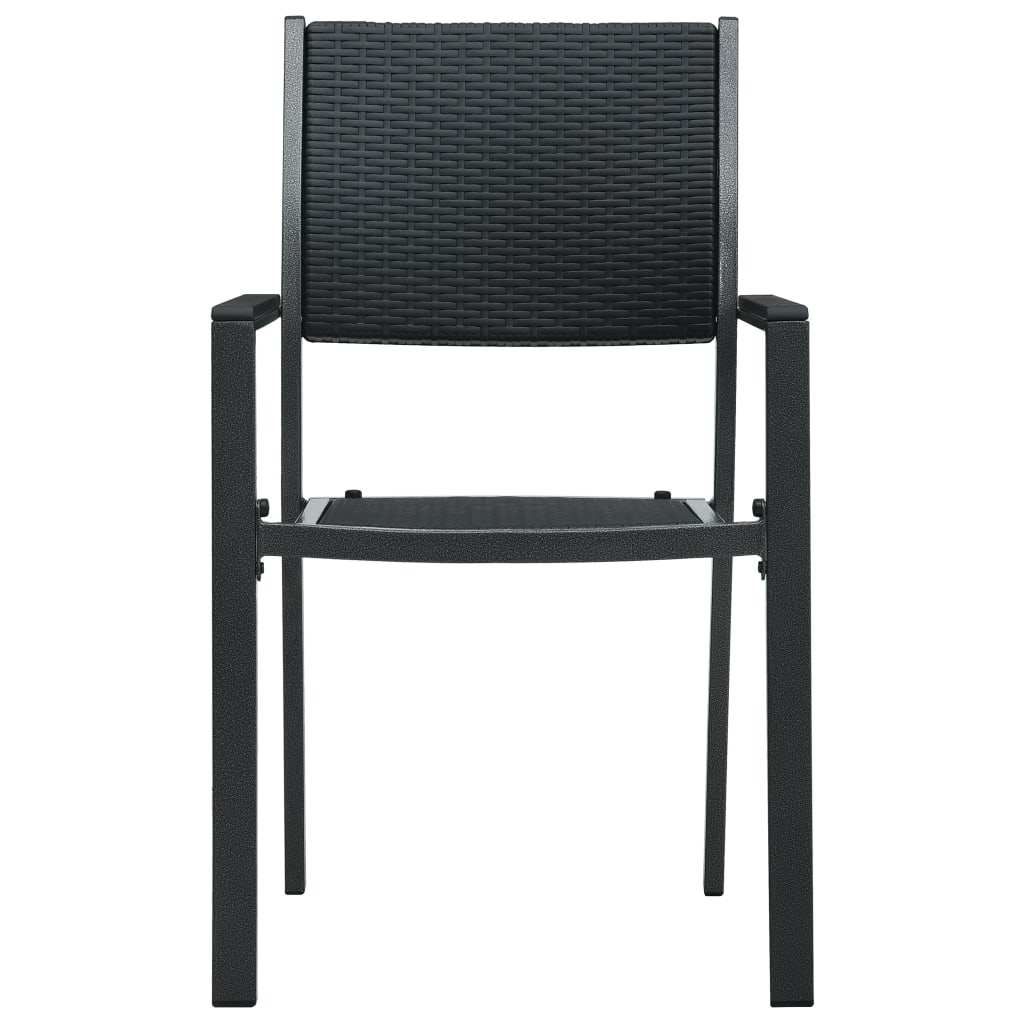 vidaXL 7 Piece Garden Dining Set Black and White