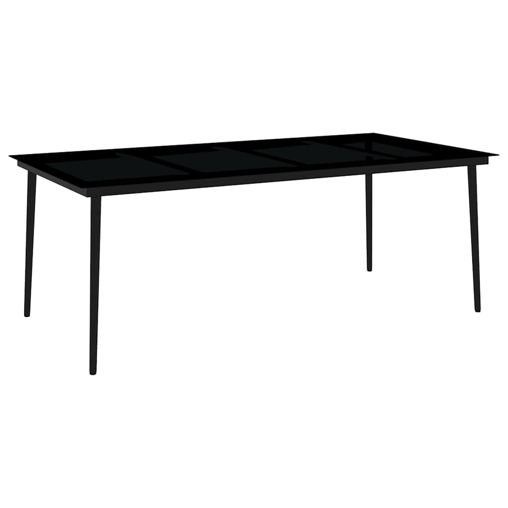 vidaXL 7 Piece Garden Dining Set Black and White