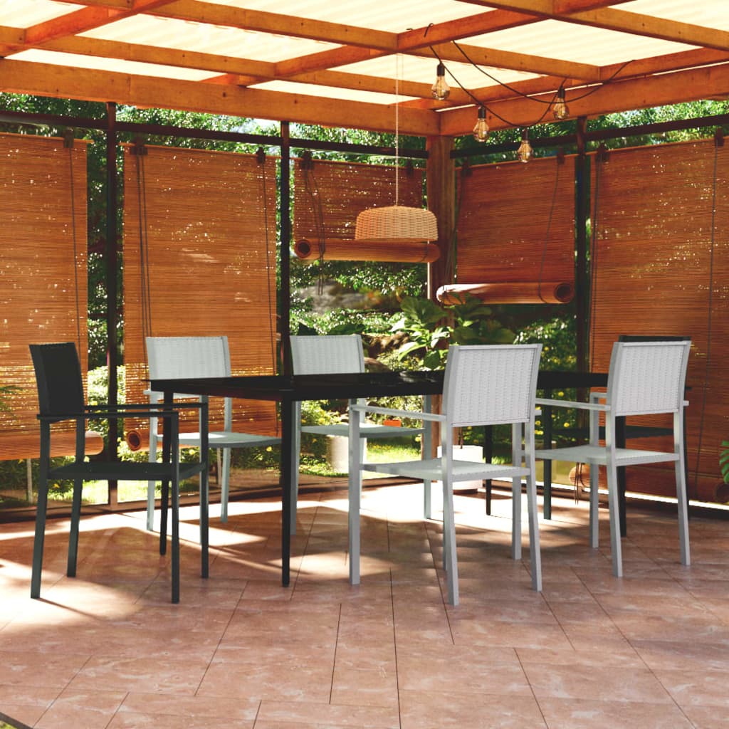 vidaXL Garden Dining Set | Black and White