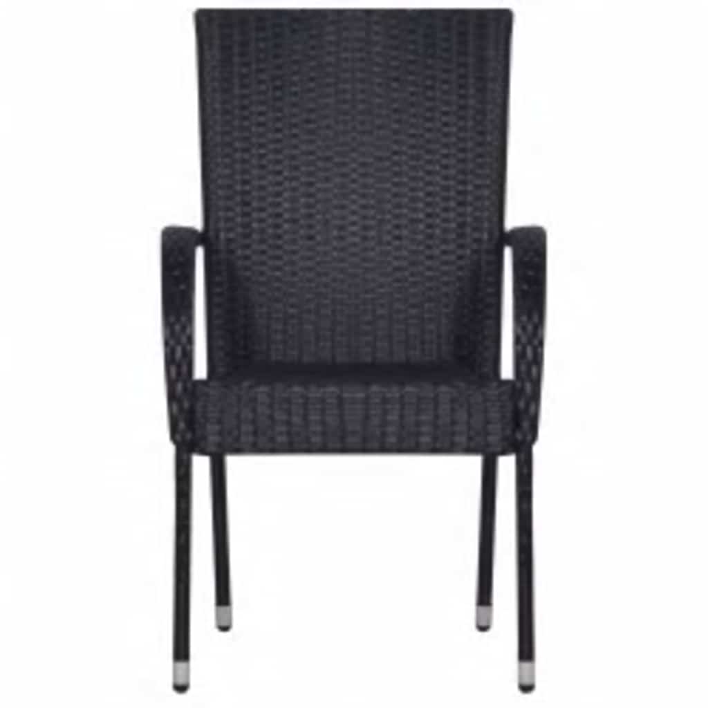 vidaXL 3 Piece Outdoor Dining Set Black