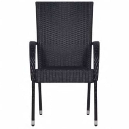 vidaXL 3 Piece Outdoor Dining Set Black