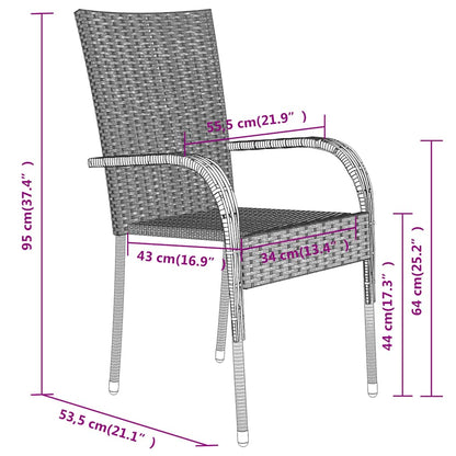 vidaXL 5 Piece Outdoor Dining Set Black
