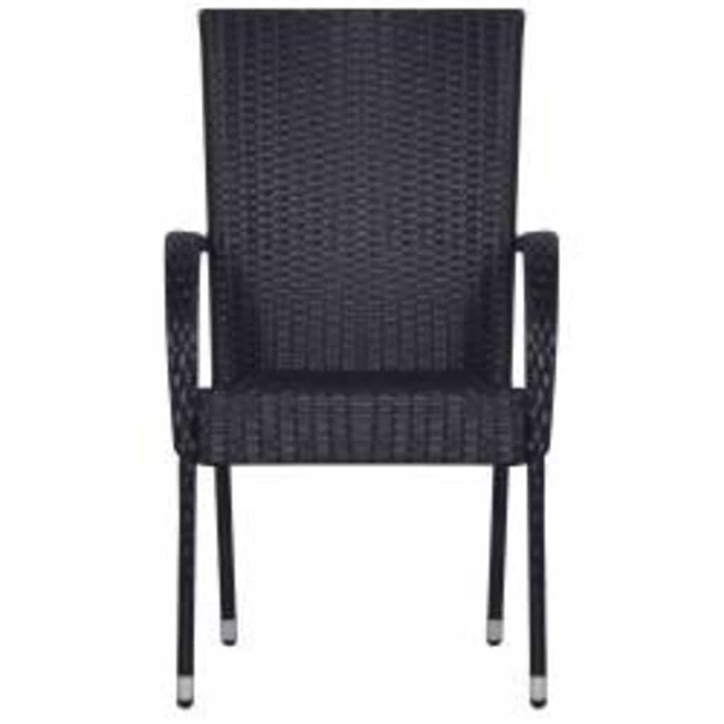 vidaXL 5 Piece Outdoor Dining Set Black