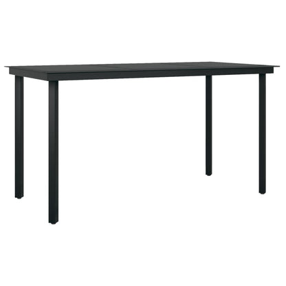vidaXL Garden Dining Set | Black | PE rattan, powder-coated steel, glass