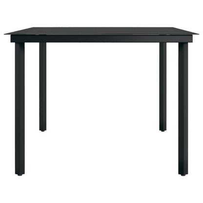 vidaXL Garden Dining Set | Black | PE rattan, powder-coated steel, glass | Large