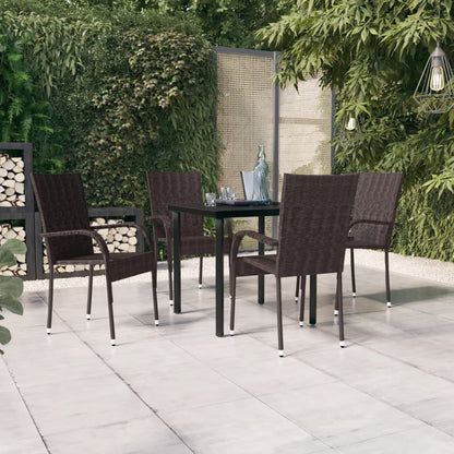 vidaXL Garden Dining Set | Brown and black