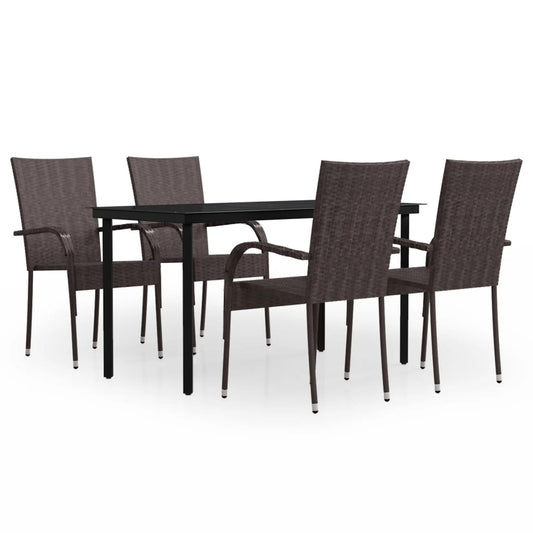 vidaXL Garden Dining Set | Brown and Black