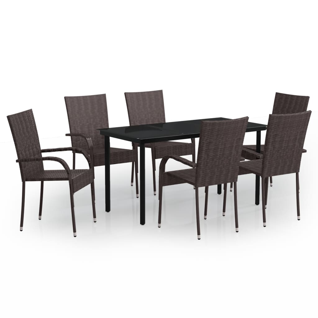 vidaXL Garden Dining Set | Brown and Black