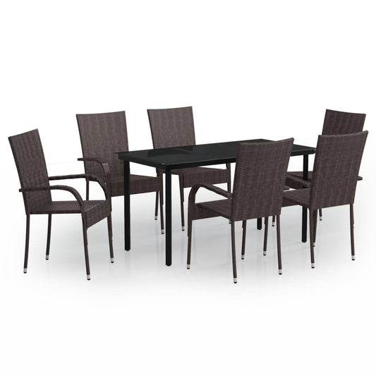 vidaXL Garden Dining Set | Brown and Black