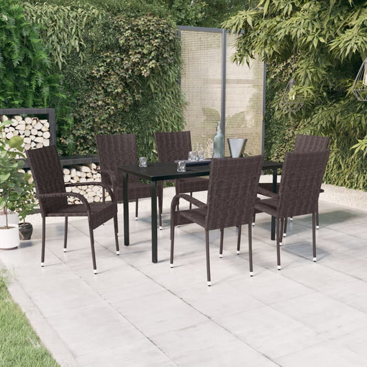 vidaXL Garden Dining Set | Brown and Black
