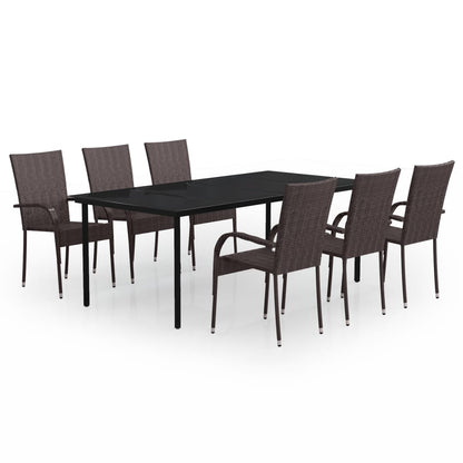vidaXL Garden Dining Set | Brown and Black
