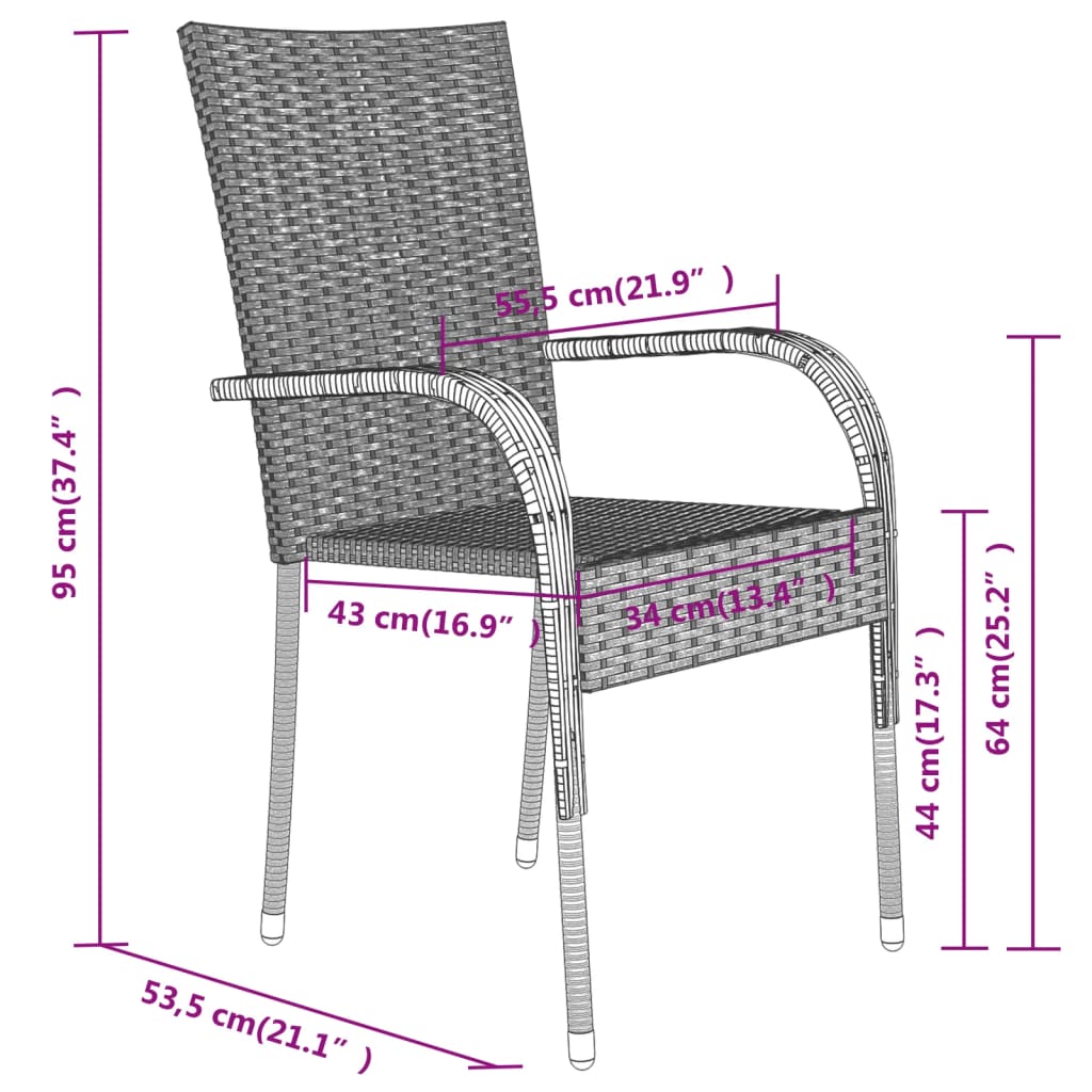 vidaXL Garden Dining Set | Brown and Black