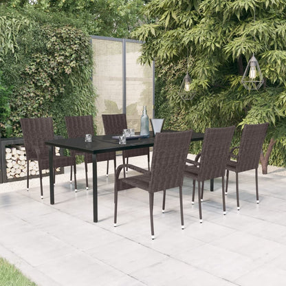 vidaXL Garden Dining Set | Brown and Black