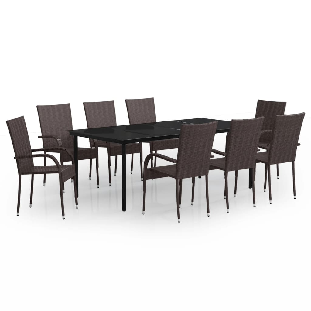 vidaXL Garden Dining Set | Brown and Black