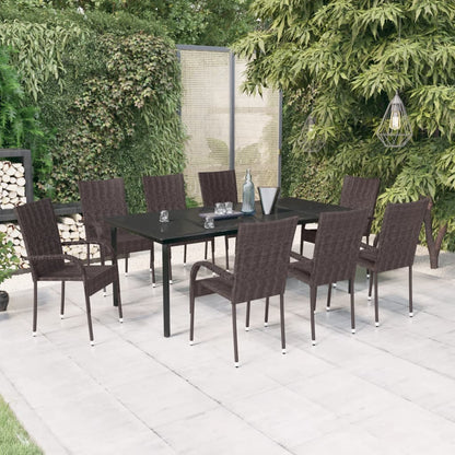 vidaXL Garden Dining Set | Brown and Black