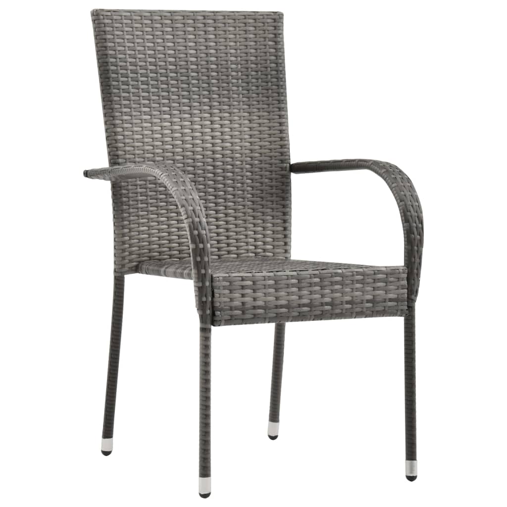 vidaXL Garden Dining Set | Grey and Black