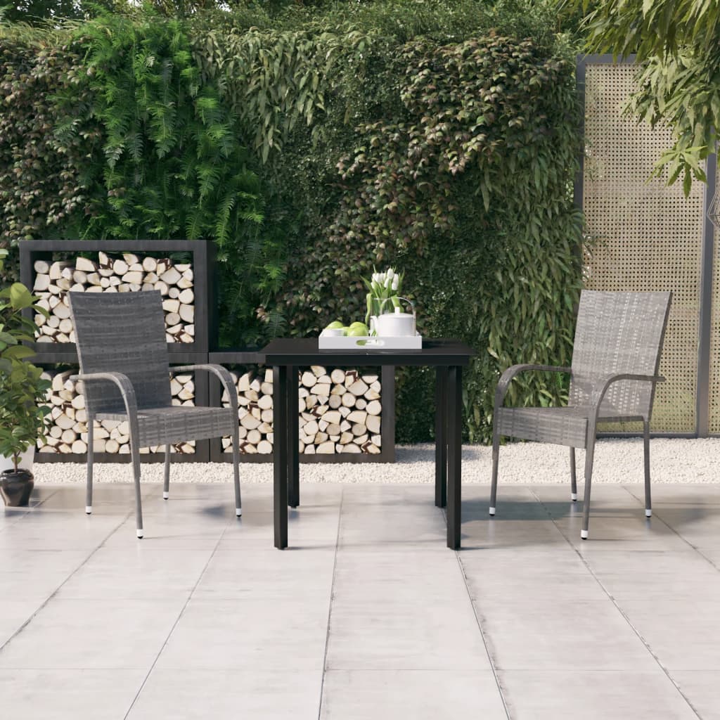 vidaXL Garden Dining Set | Grey and Black