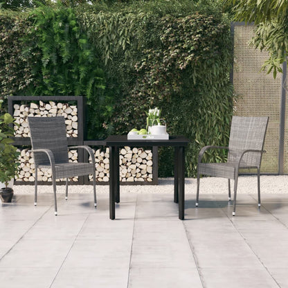 vidaXL Garden Dining Set | Grey and Black