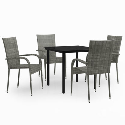 vidaXL Garden Dining Set | Grey and Black
