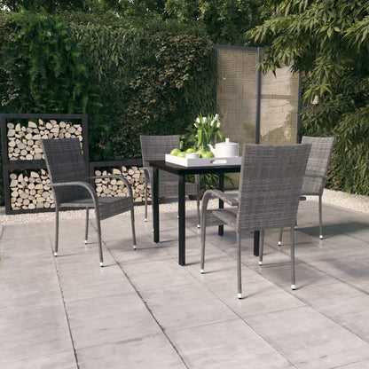 vidaXL Garden Dining Set | Grey and Black