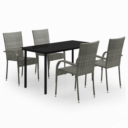 vidaXL Garden Dining Set | Grey and black