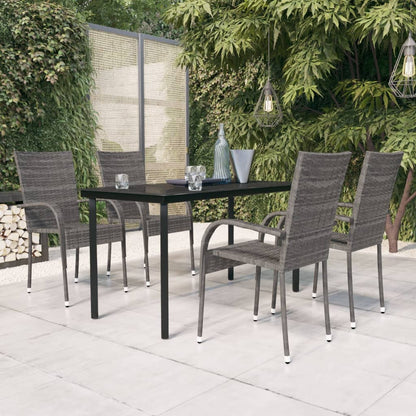 vidaXL Garden Dining Set | Grey and black