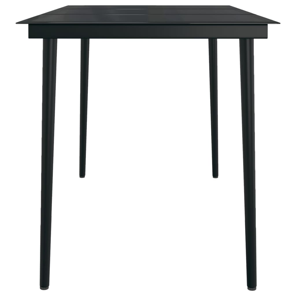vidaXL Garden Dining Set | Black | PE rattan, powder-coated steel, glass