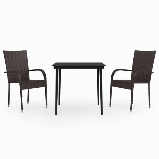 vidaXL Garden Dining Set | Brown and black