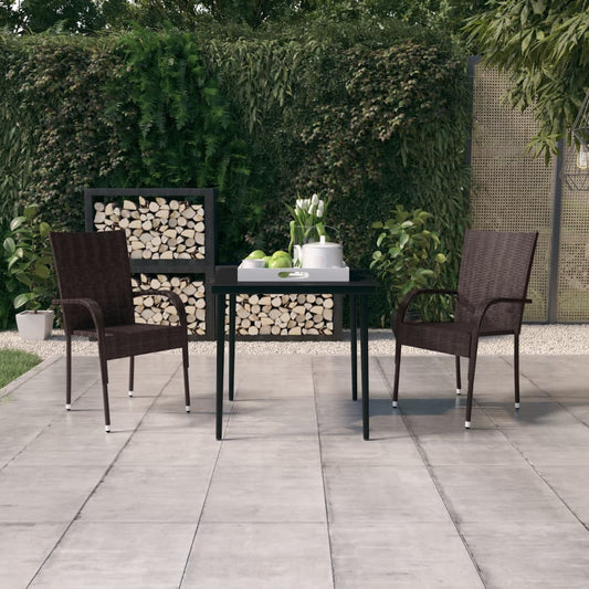 vidaXL Garden Dining Set | Brown and black