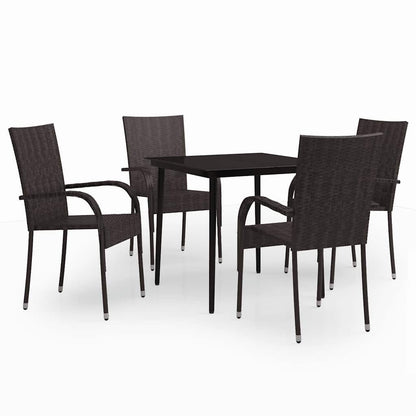 vidaXL Garden Dining Set | Brown and Black