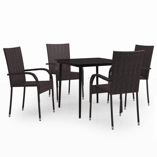 vidaXL Garden Dining Set | Brown and Black