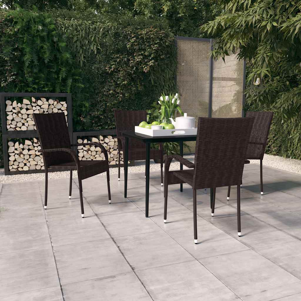 vidaXL Garden Dining Set | Brown and Black